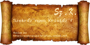 Szekrényes Kristóf névjegykártya