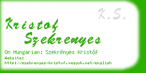 kristof szekrenyes business card