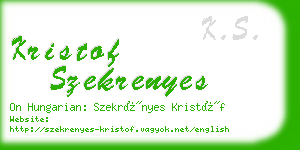 kristof szekrenyes business card